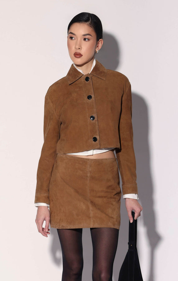 Walter Baker Suzette Jacket Whiskey Suede Leather