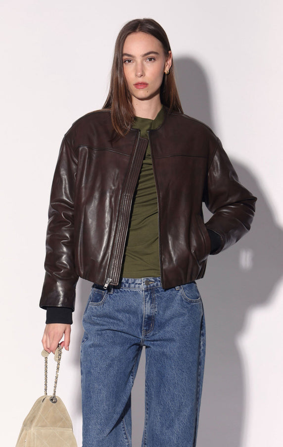 Walter Baker Jonas Jacket Washed Brown Leather