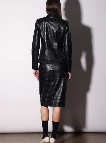 Walter Baker Nolan Blazer Black Croc Leather