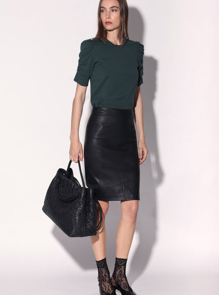 Walter Baker Mae Skirt Black Stretch Leather