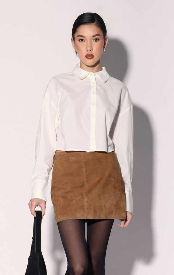 Walter Baker Sidney Skirt Whiskey Suede Leather