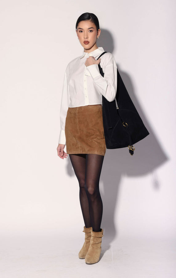 Walter Baker Sidney Skirt Whiskey Suede Leather