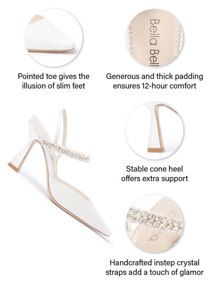 Bella Belle Campbell Crystal Strap Spool Heel Bridal Slingbacks