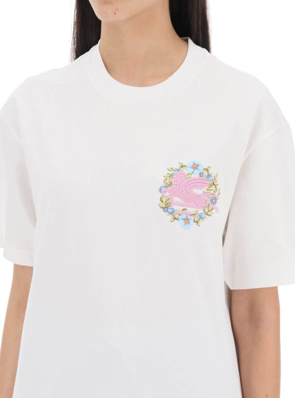 Etro floral pegasus embroidered t-shirt