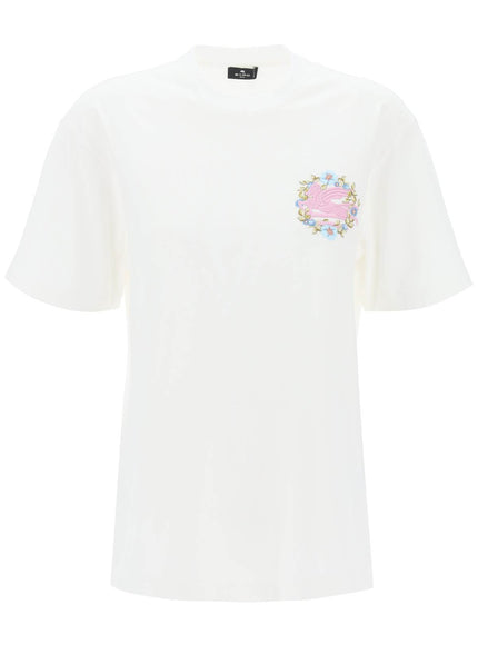 Etro floral pegasus embroidered t-shirt