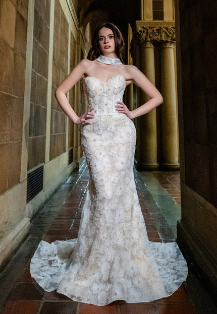 Yumi Katsura Wallace Beaded Lace Wedding Gown