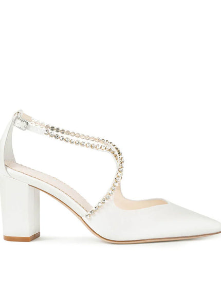 Bella Belle Massie Ivory Crystal Block Heel Bridal Shoe