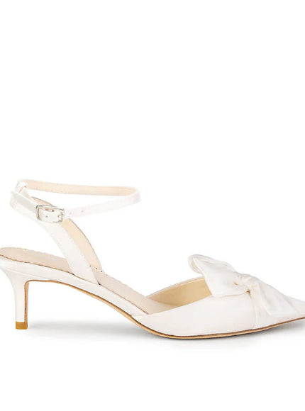 Bella Belle Raven Slingback Kitten Heels with Bow