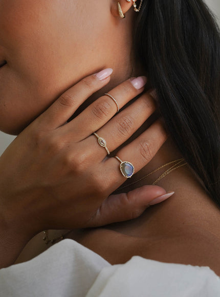 Zoe Lev Diamond Labradorite Ring