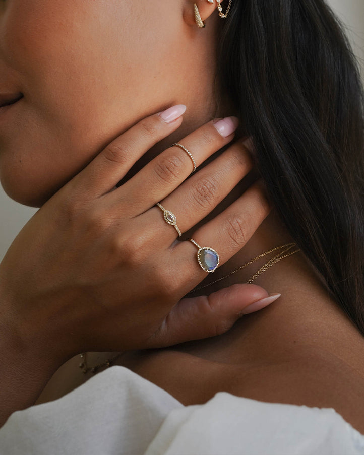 Zoe Lev Diamond Labradorite Ring