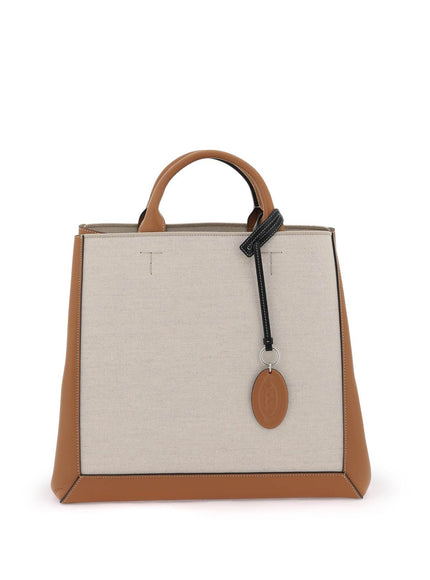 Tod'S canvas & leather tote bag