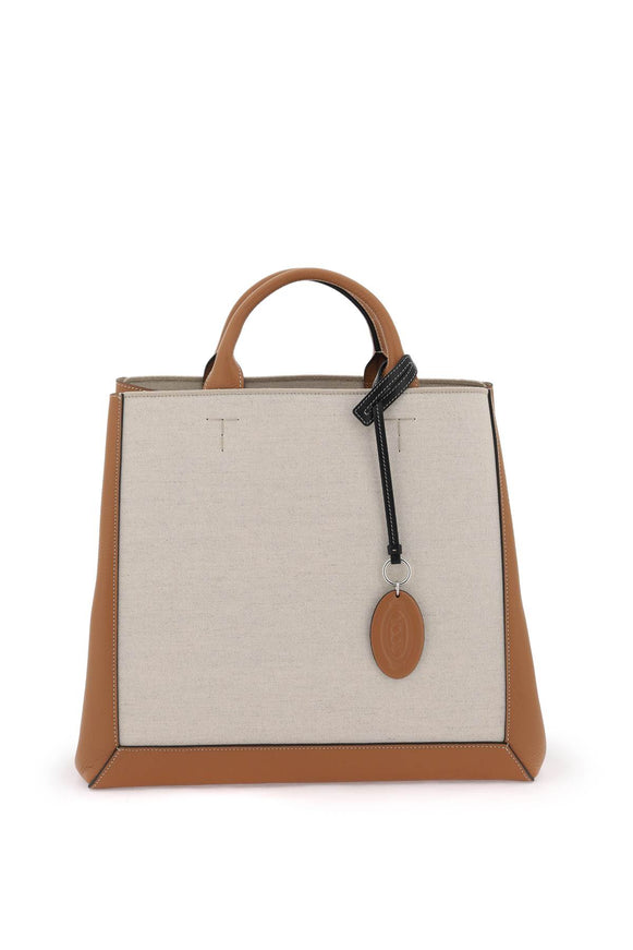 Tod'S canvas & leather tote bag