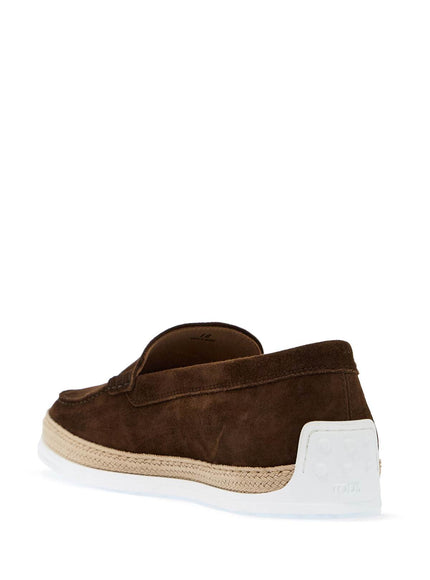 Tod's Suede Slip-On Shoe With Rafia Insert