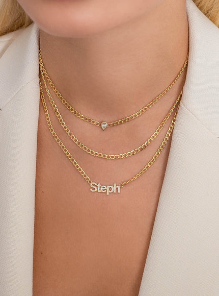 Zoe Lev Cuban Link Pear Diamond Choker
