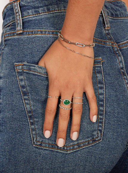 Zoe Lev Diamond Emerald Ring