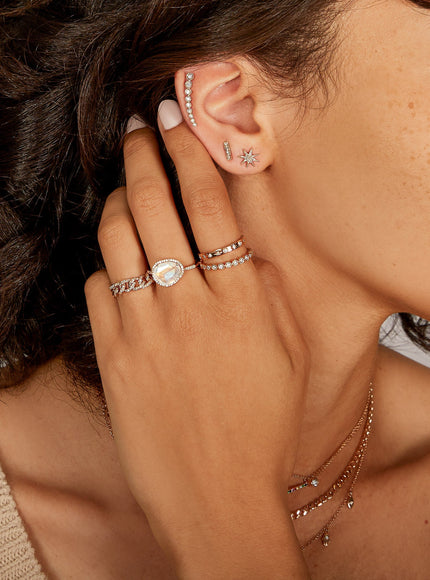 Zoe Lev Diamond Bar Stud Earrings