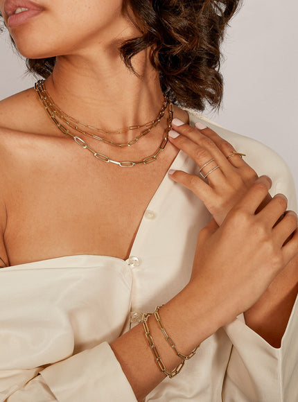 Zoe Lev 14K Gold Extra Large Paper Clip Chain Bracelet