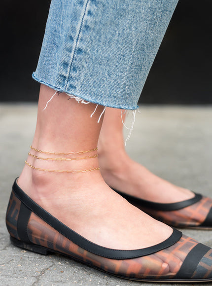 Zoe Lev 14K Gold Open Link Chain Anklet
