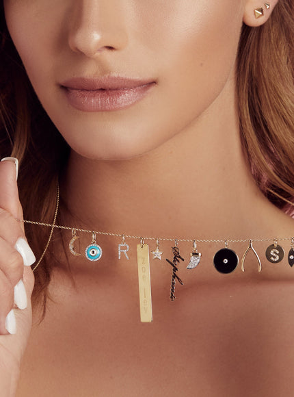 Zoe Lev Jewelry 14k Diamond Initial Pendant