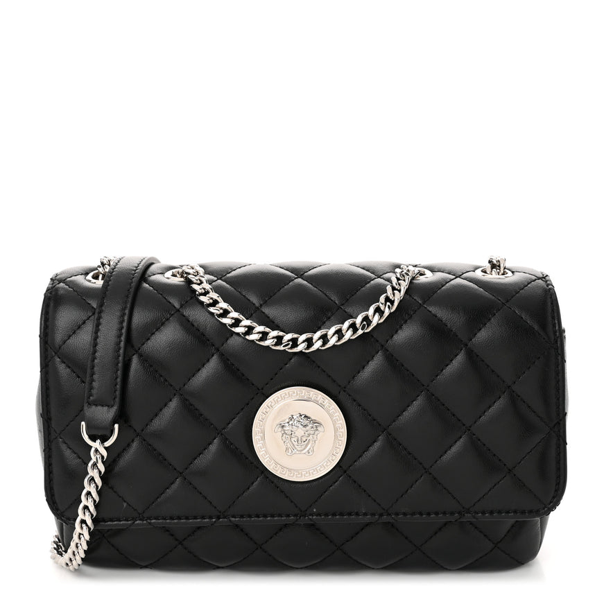 Versace Nappa Quilted Medusa Small Chain Shoulder Bag