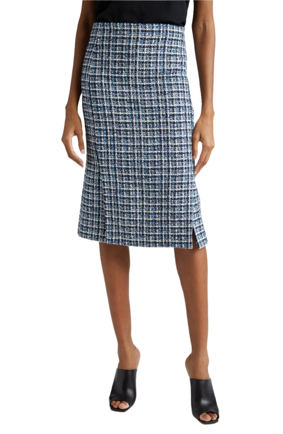 Etro Blue Tweed Pencil Skirt