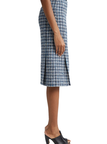 Etro Blue Tweed Pencil Skirt