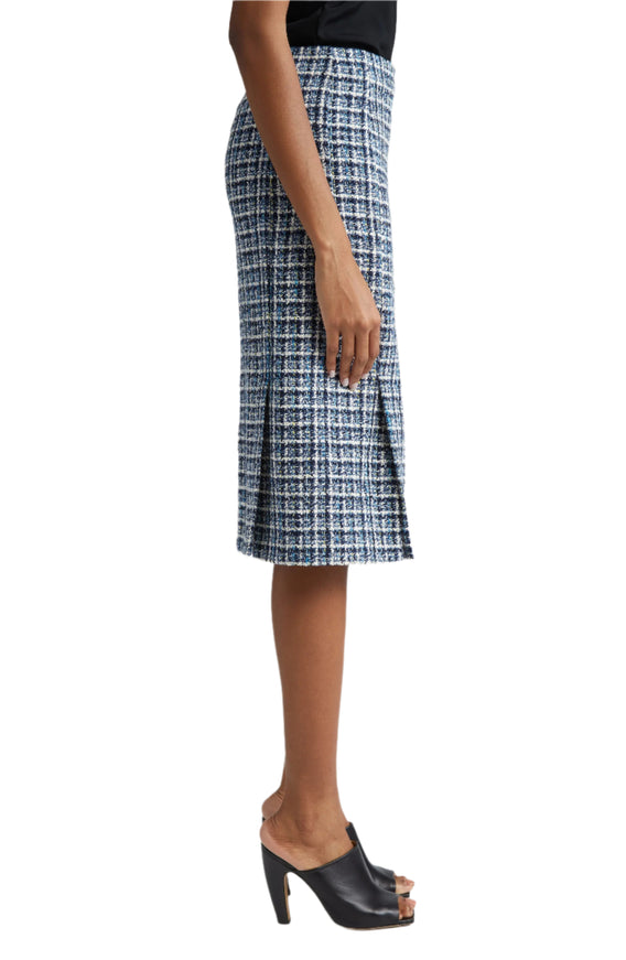Etro Blue Tweed Pencil Skirt