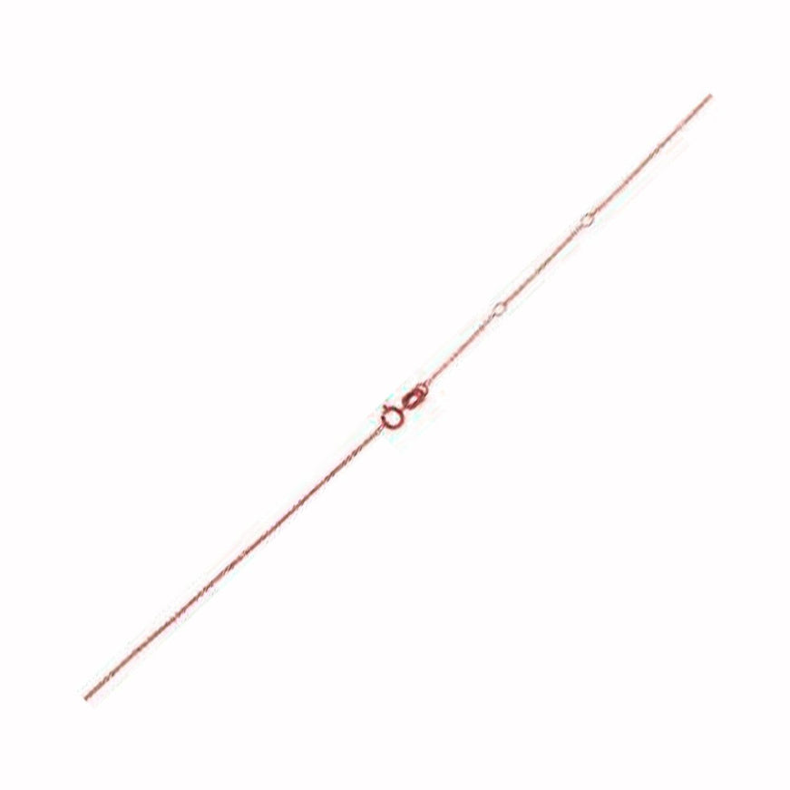 Adjustable Cable Chain in 14k Rose Gold (1.0mm) - Ellie Belle