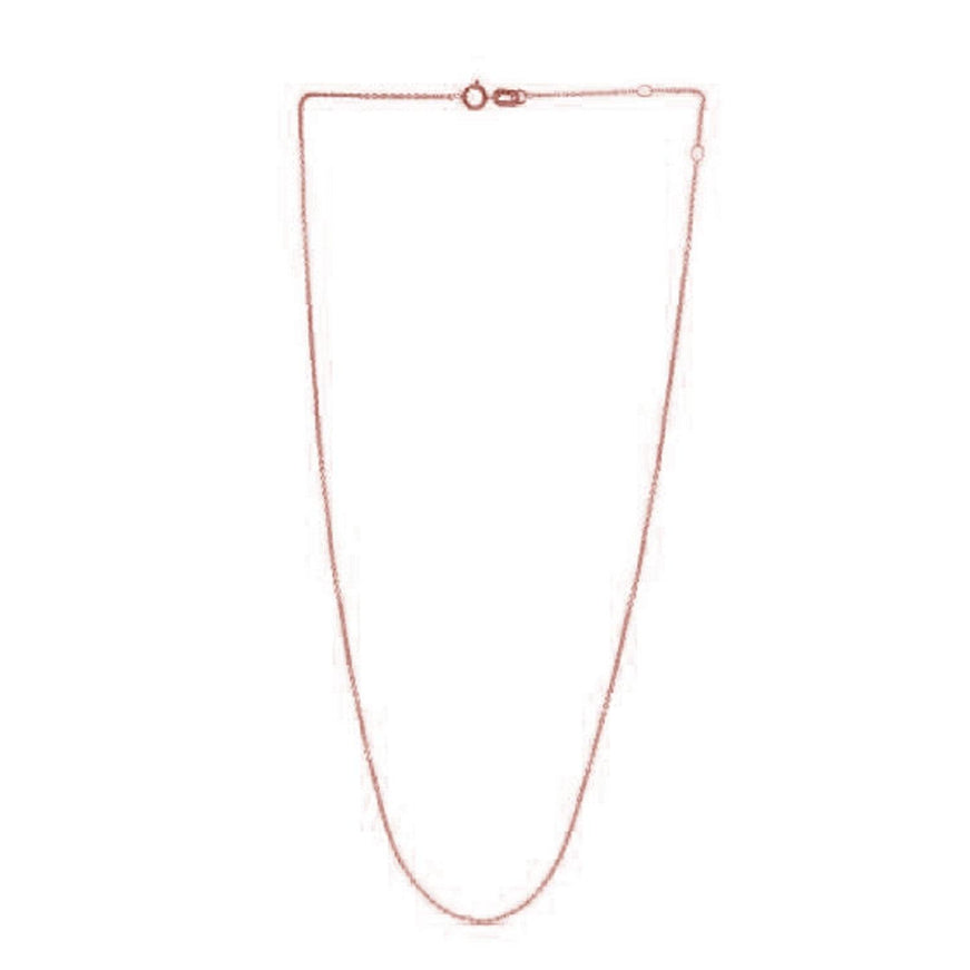 Adjustable Cable Chain in 14k Rose Gold (1.0mm) - Ellie Belle