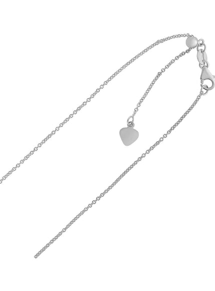 Adjustable Cable Chain in 14k White Gold (1.0mm) - Ellie Belle