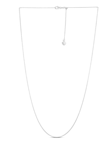 Adjustable Cable Chain in 14k White Gold (1.0mm) - Ellie Belle