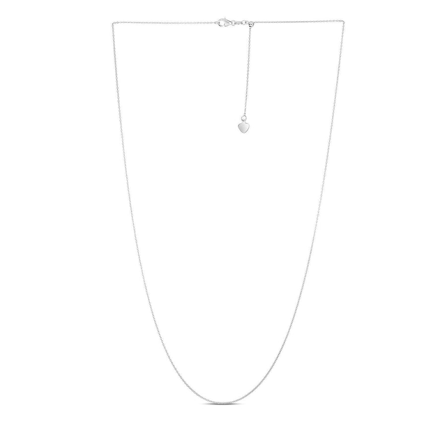 Adjustable Cable Chain in 14k White Gold (1.0mm) - Ellie Belle