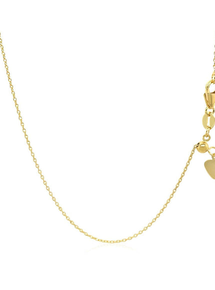 Adjustable Cable Chain in 14k Yellow Gold (1.0mm) - Ellie Belle