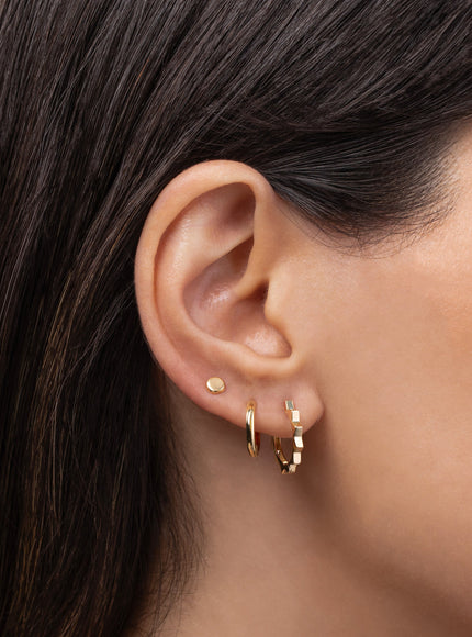Zoe Lev 14K Gold Small Disc Stud Earrings