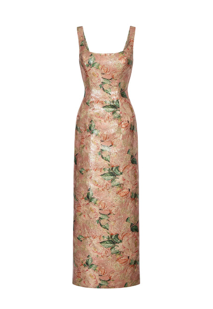 Anne Barge Alba Scoop Neck Sequin Evening Gown