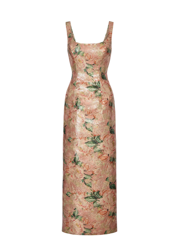 Anne Barge Alba Scoop Neck Sequin Evening Gown