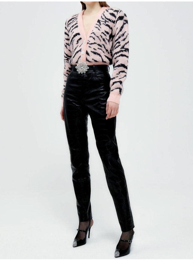 Alessandra Rich Zebra Pattern Knitted Cardigan - Ellie Belle