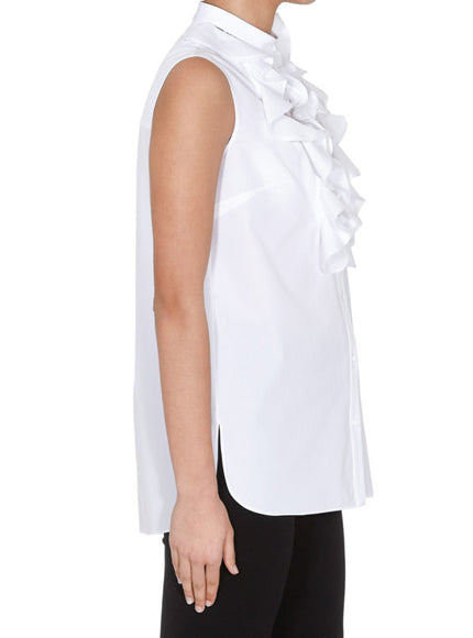 Alexander Mcqueen Ruffle Detailed Poplin Top