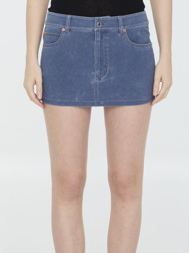 Alexander Wang Miniskirt In Denim Trompe-l'oeil - Ellie Belle