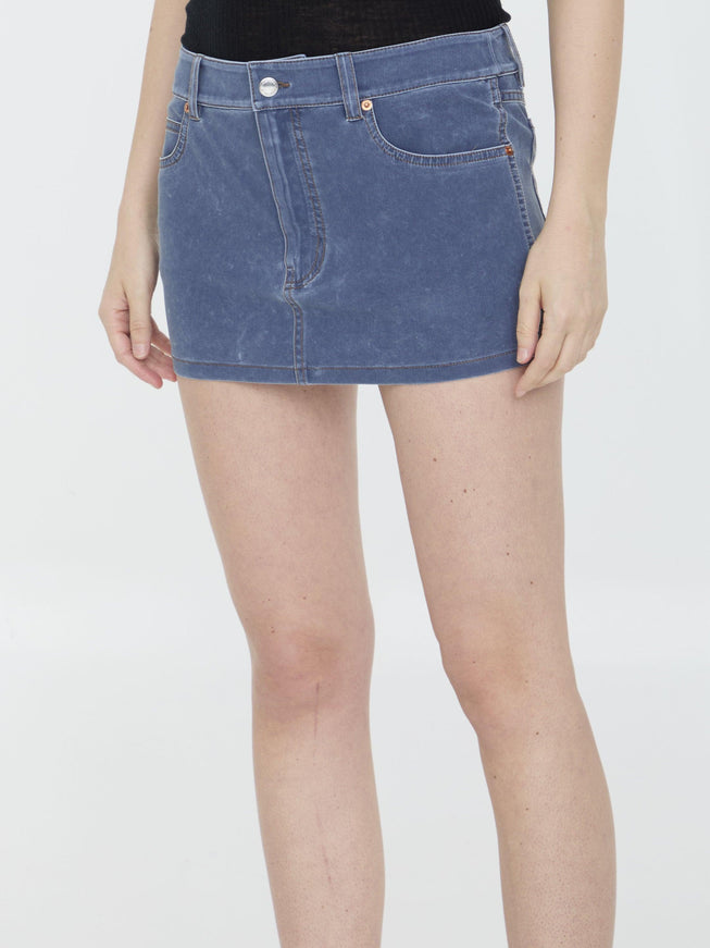 Alexander Wang Miniskirt In Denim Trompe-l'oeil - Ellie Belle