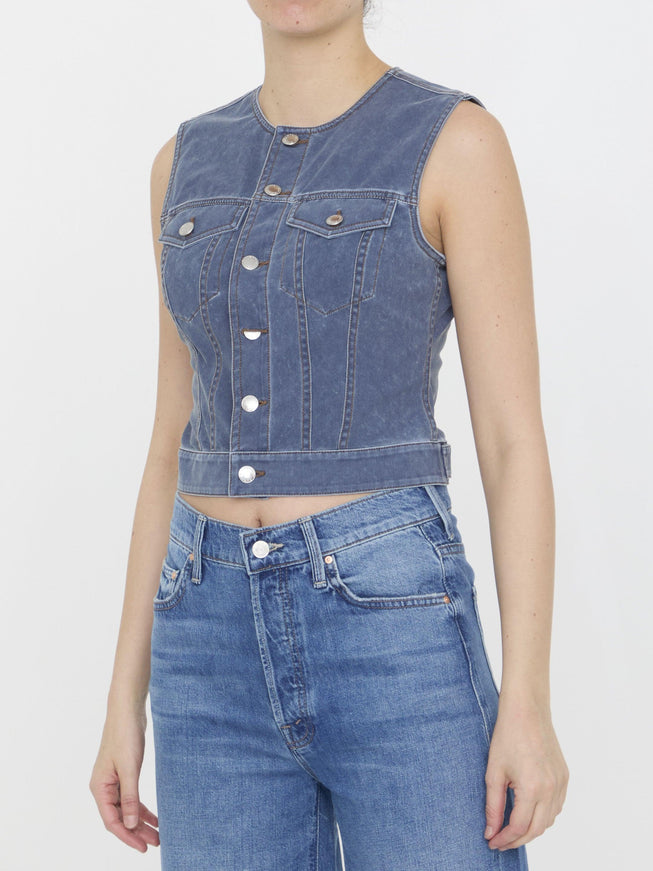 Alexander Wang Vest In Denim Trompe-l'oeil - Ellie Belle