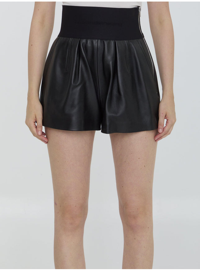 Alexander Wang Waistband Safari Leather Shorts - Ellie Belle