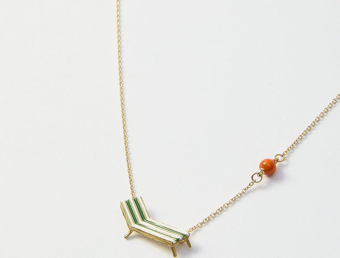 Aliita Beach Chair Yellow Gold Necklace
