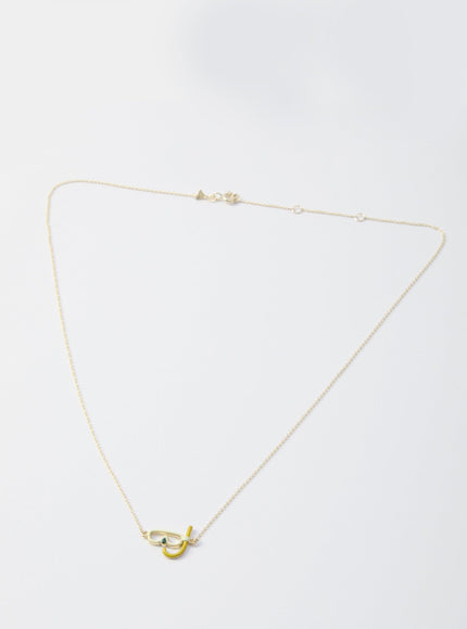 Aliita Snorkeling Yellow Gold Necklace With Enamel - Ellie Belle