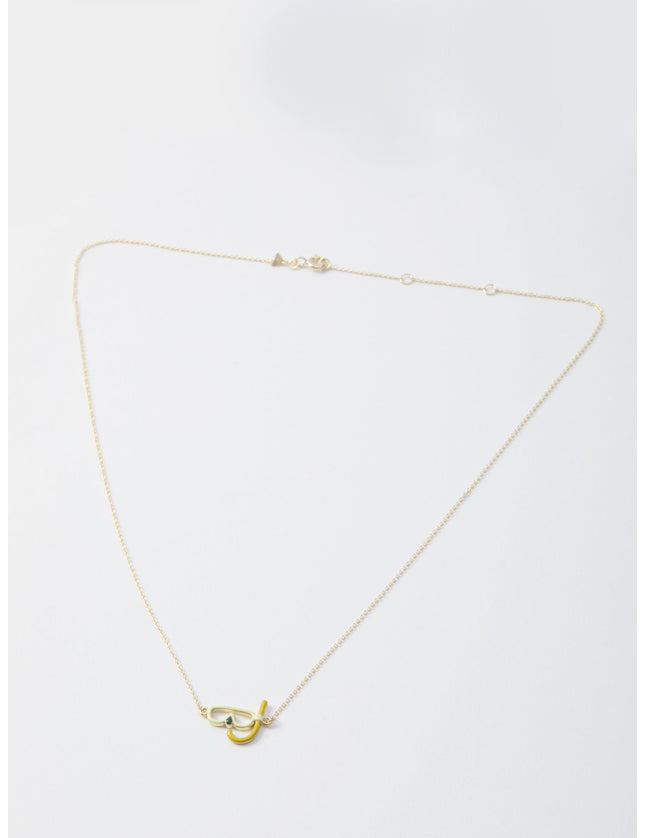 Aliita Snorkeling Yellow Gold Necklace With Enamel - Ellie Belle