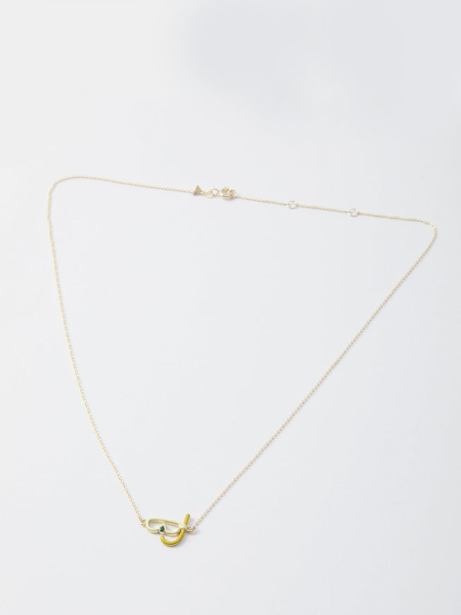 Aliita Snorkeling Yellow Gold Necklace With Enamel - Ellie Belle