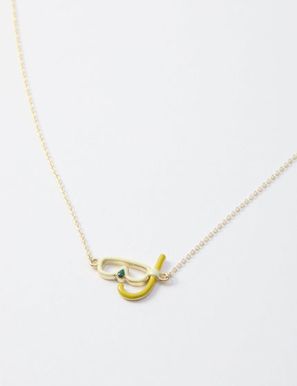 Aliita Snorkeling Yellow Gold Necklace With Enamel - Ellie Belle
