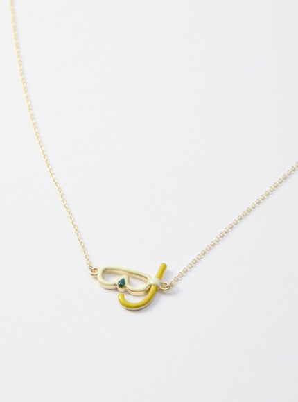 Aliita Snorkeling Yellow Gold Necklace With Enamel - Ellie Belle