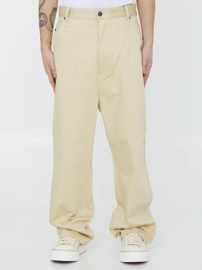 Ami Paris Beige Cotton Trousers - Ellie Belle