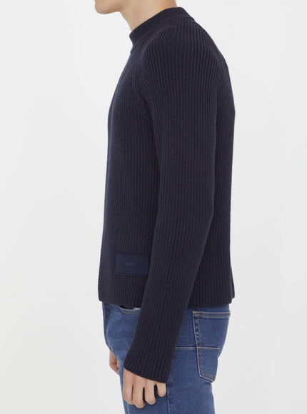 Ami Paris Blue Jumper With Patch - Ellie Belle